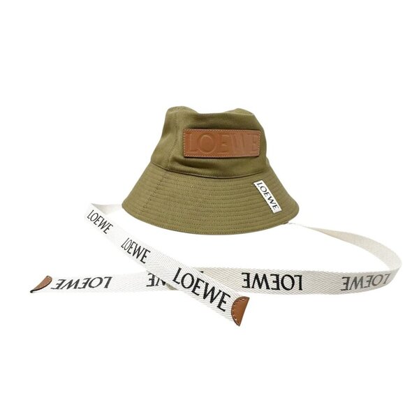 Loewe Fisherman Hat Bucket sand Beige womens Size 57 logo ribbon ties - Picture 3 of 13